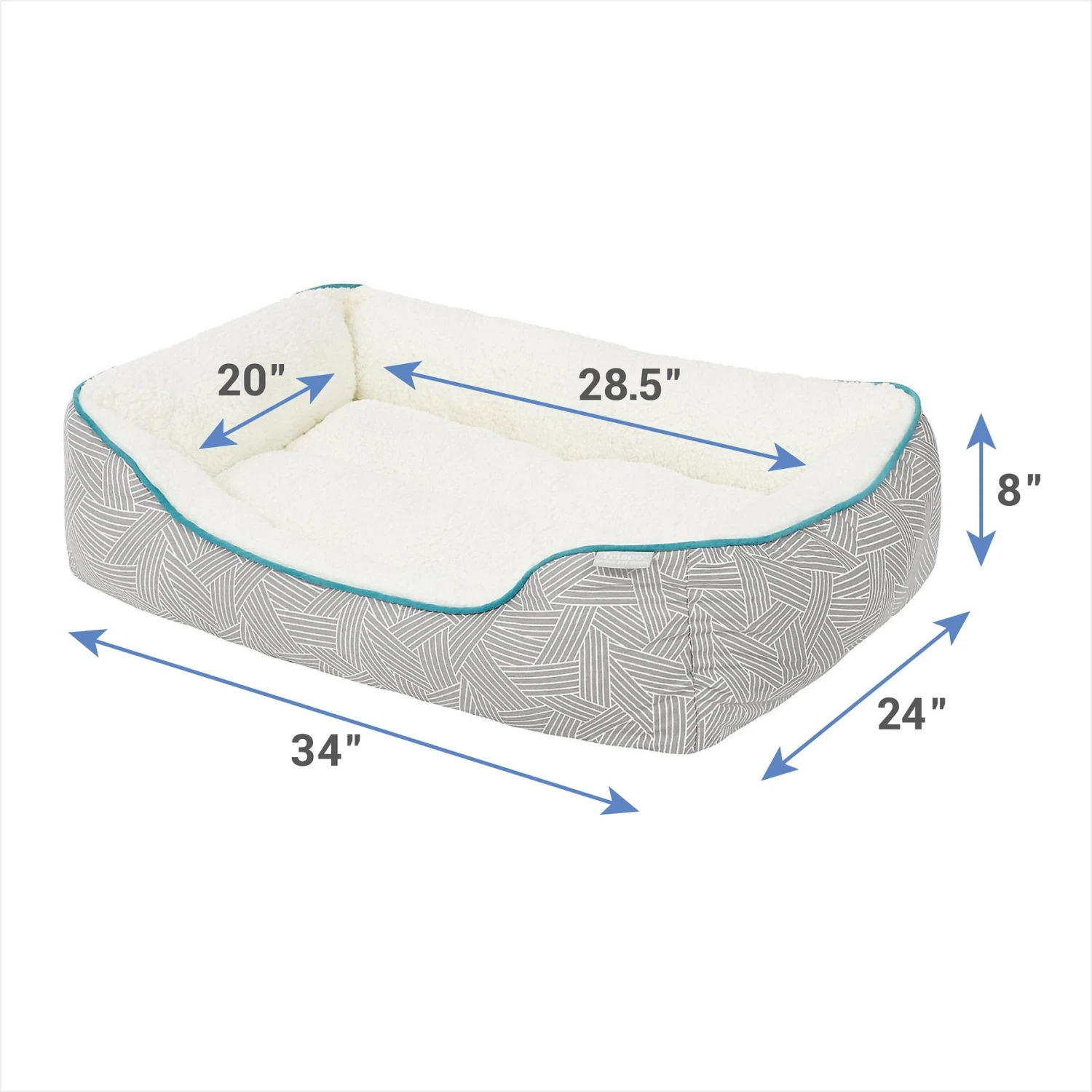 Frisco Sherpa Rectangular Bolster Cat & Dog Bed 4 Frisco Sherpa Rectangular Bolster Cat & Dog Bed - Image 2