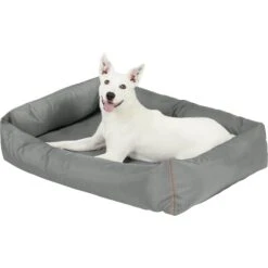 Frisco Rectangular Bolster Dog Bed W/Removable Cover, Dark Gray -Frisco 144865 PT4. AC SS1800 V1578443251