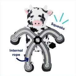 Frisco Cow Plush With Inside Rope Squeaky Dog Toy -Frisco 147063 PT2. AC SS1800 V1691776638