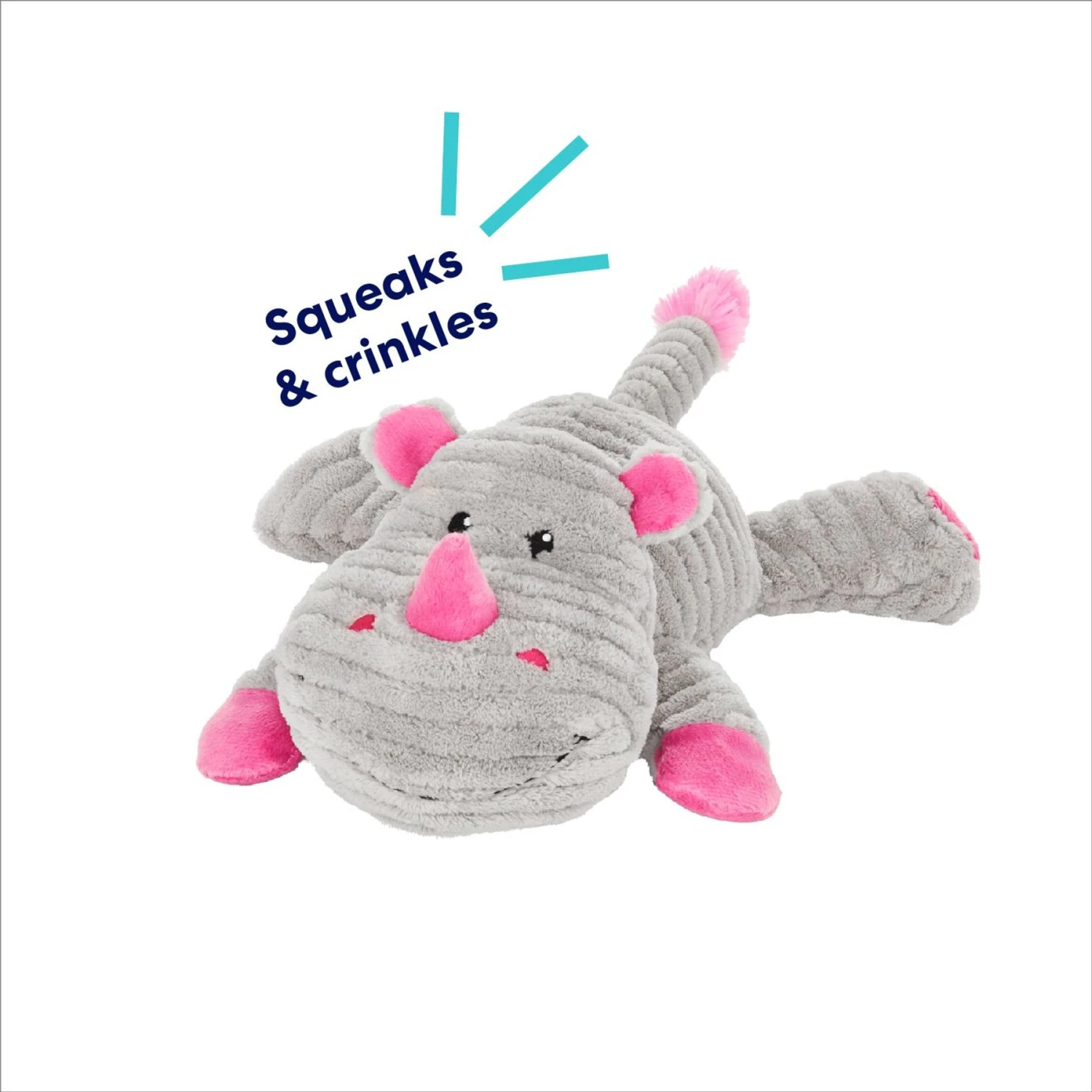 Frisco Rhino Corduroy Plush Squeaky Dog Toy 5 Frisco Rhino Corduroy Plush Squeaky Dog Toy - Image 3