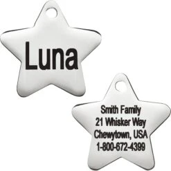 Frisco Stainless Steel Personalized Dog & Cat ID Tag, Star