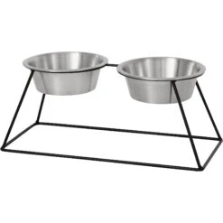 Frisco Pyramid Elevated Stainless Steel Double Diner Dog & Cat Bowl -Frisco 159884 PT2. AC SS1800 V1583424781