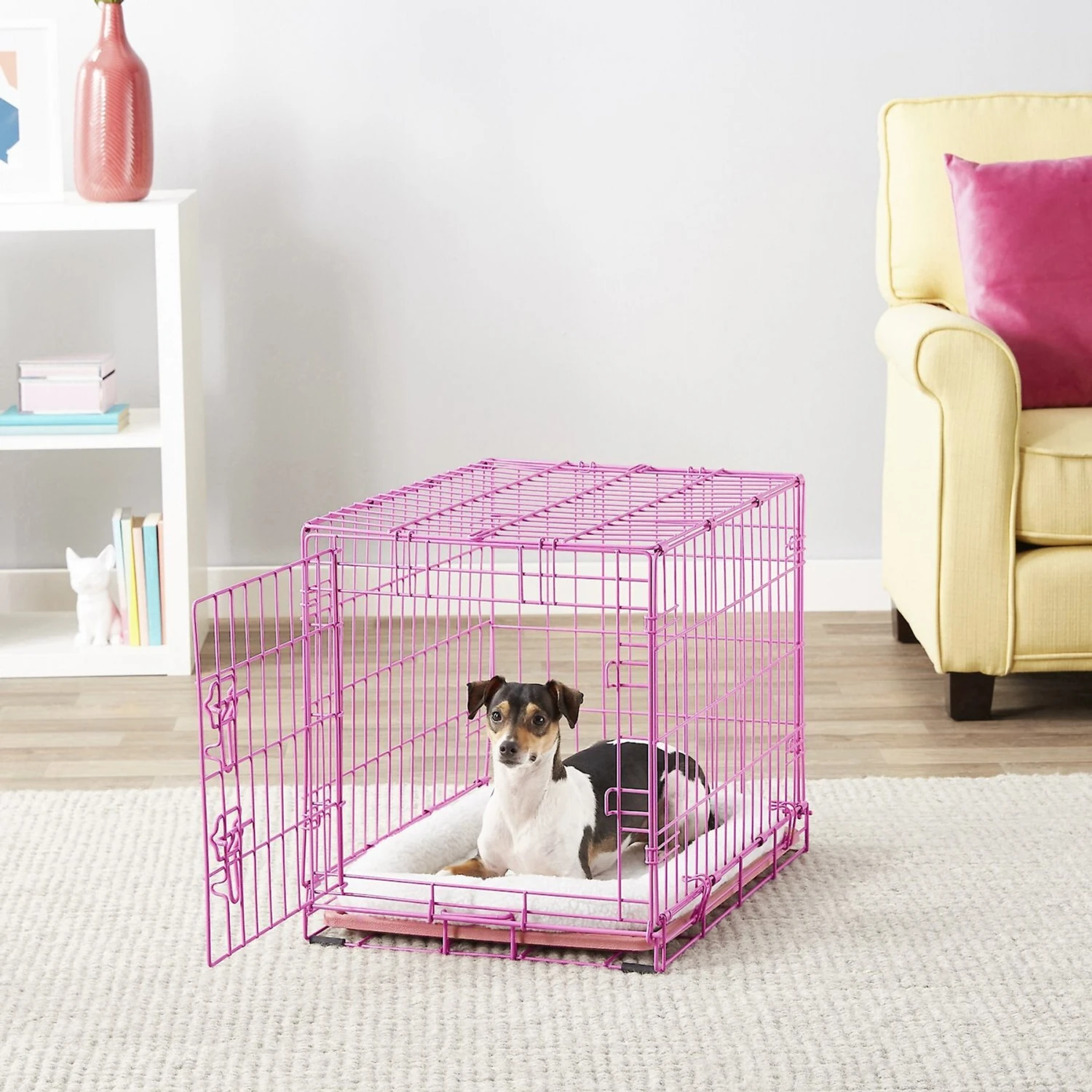 Frisco Fold & Carry Single Door Collapsible Wire Dog Crate, Pink 3 Frisco Fold & Carry Single Door Collapsible Wire Dog Crate, Pink