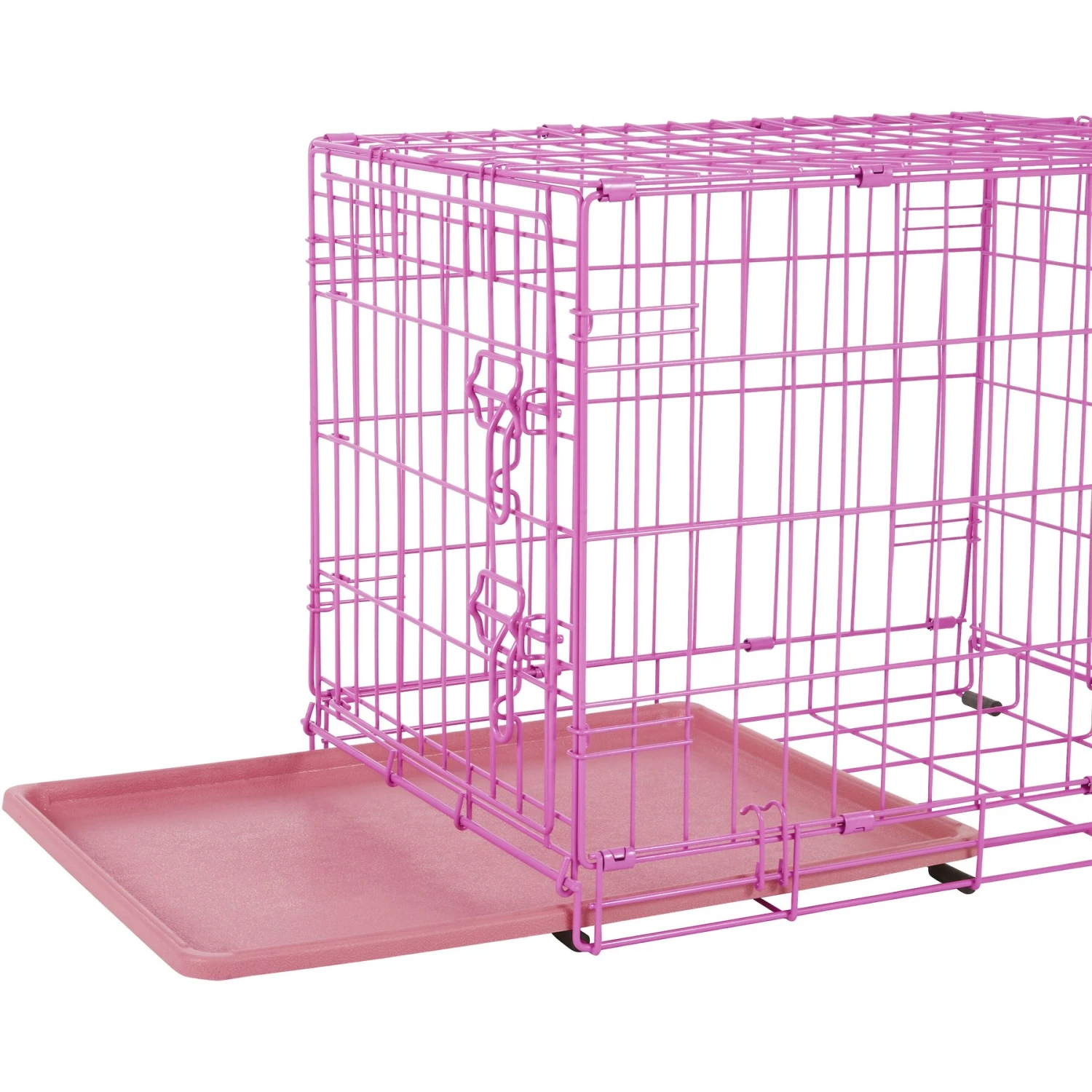 Frisco Fold & Carry Single Door Collapsible Wire Dog Crate, Pink 6 Frisco Fold & Carry Single Door Collapsible Wire Dog Crate, Pink - Image 4