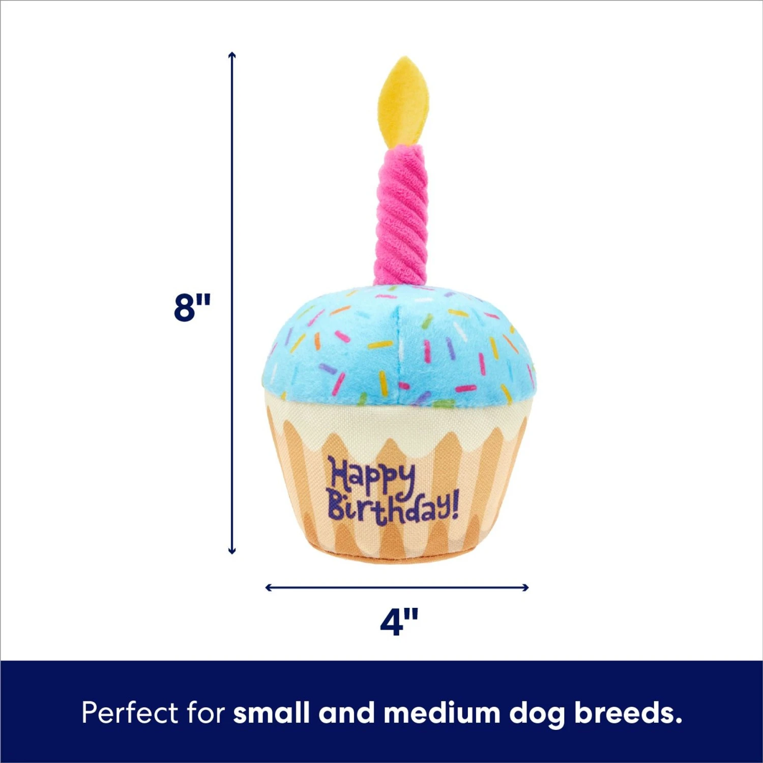 Frisco Birthday Cupcake Plush Squeaky Dog Toy 4 Frisco Birthday Cupcake Plush Squeaky Dog Toy - Image 2