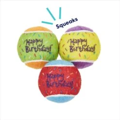 Frisco Birthday Fetch Squeaky Tennis Ball Dog Toy -Frisco 162914 PT2. AC SS1800 V1692020013
