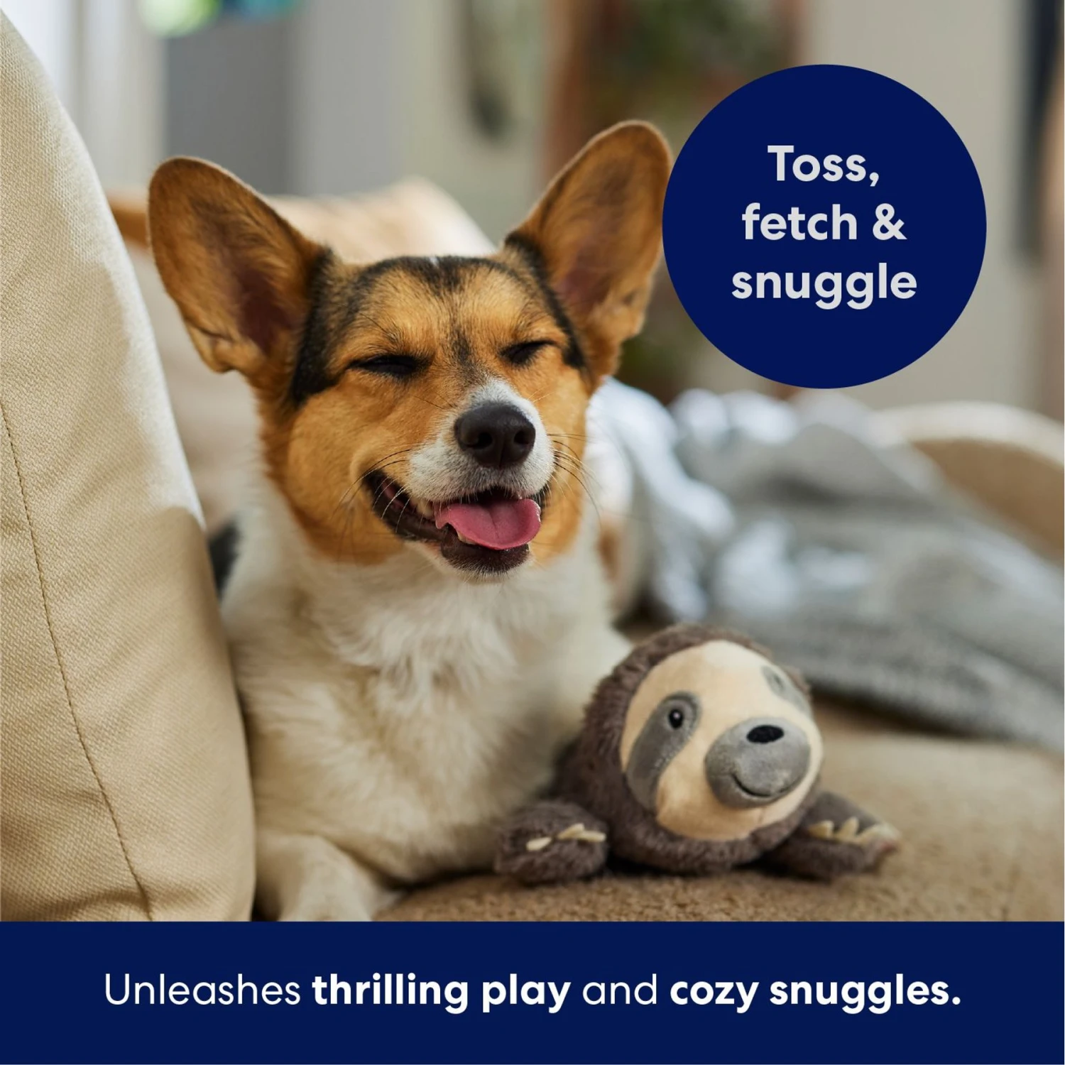 Frisco Sloth Plush Squeaky Dog Toy 7 Frisco Sloth Plush Squeaky Dog Toy - Image 5