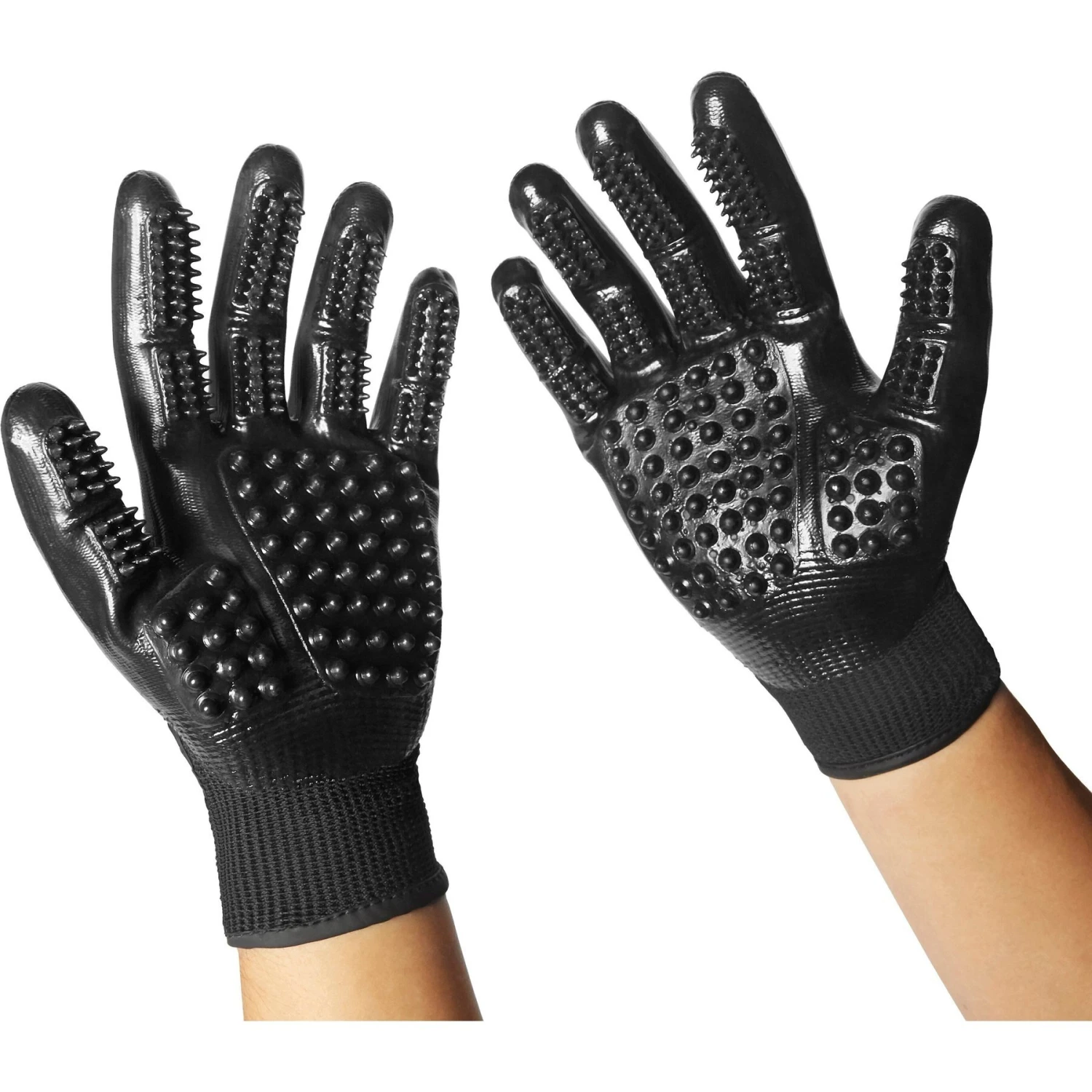 Frisco Dog & Cat Deshedding & Grooming Gloves, Black 9 Frisco Dog & Cat Deshedding & Grooming Gloves, Black - Image 7