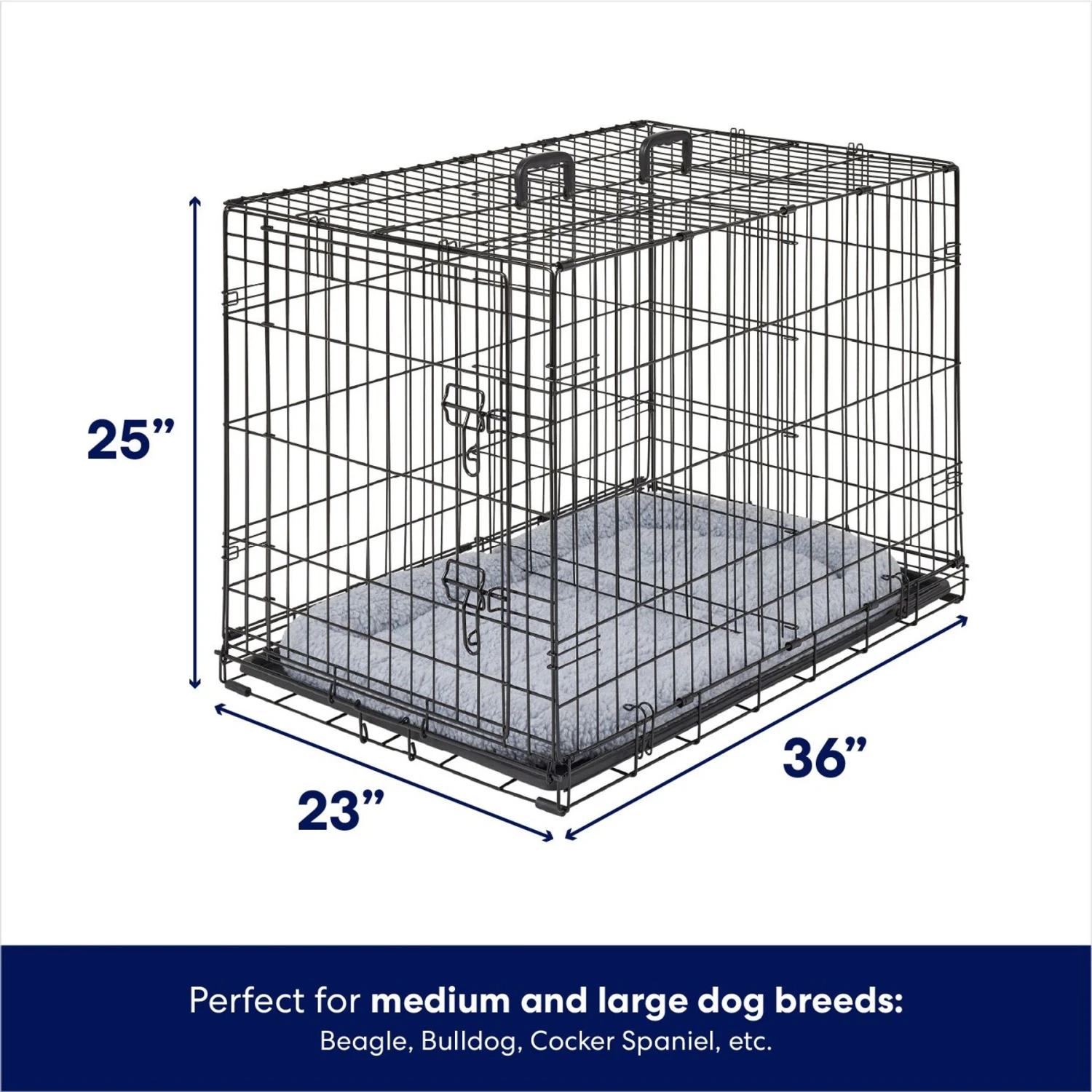 Frisco Fold & Carry Single Door Collapsible Wire Dog Crate & Mat Kit 4 Frisco Fold & Carry Single Door Collapsible Wire Dog Crate & Mat Kit - Image 2