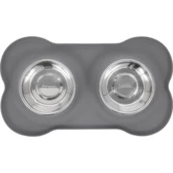 Frisco Silicone Stainless Steel Double Diner Dog & Cat Bowl -Frisco 215990 PT3. AC SS1800 V1591020095