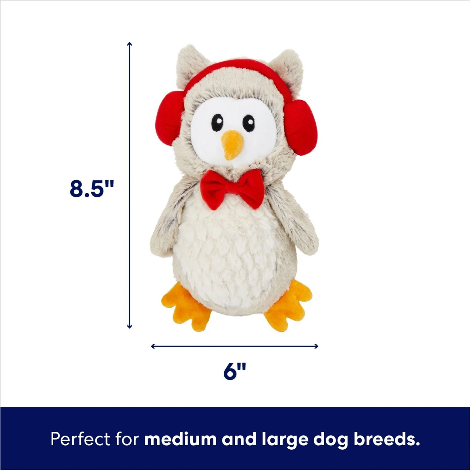 Frisco Holiday Owl Plush Squeaky Dog Toy 4 Frisco Holiday Owl Plush Squeaky Dog Toy - Image 2
