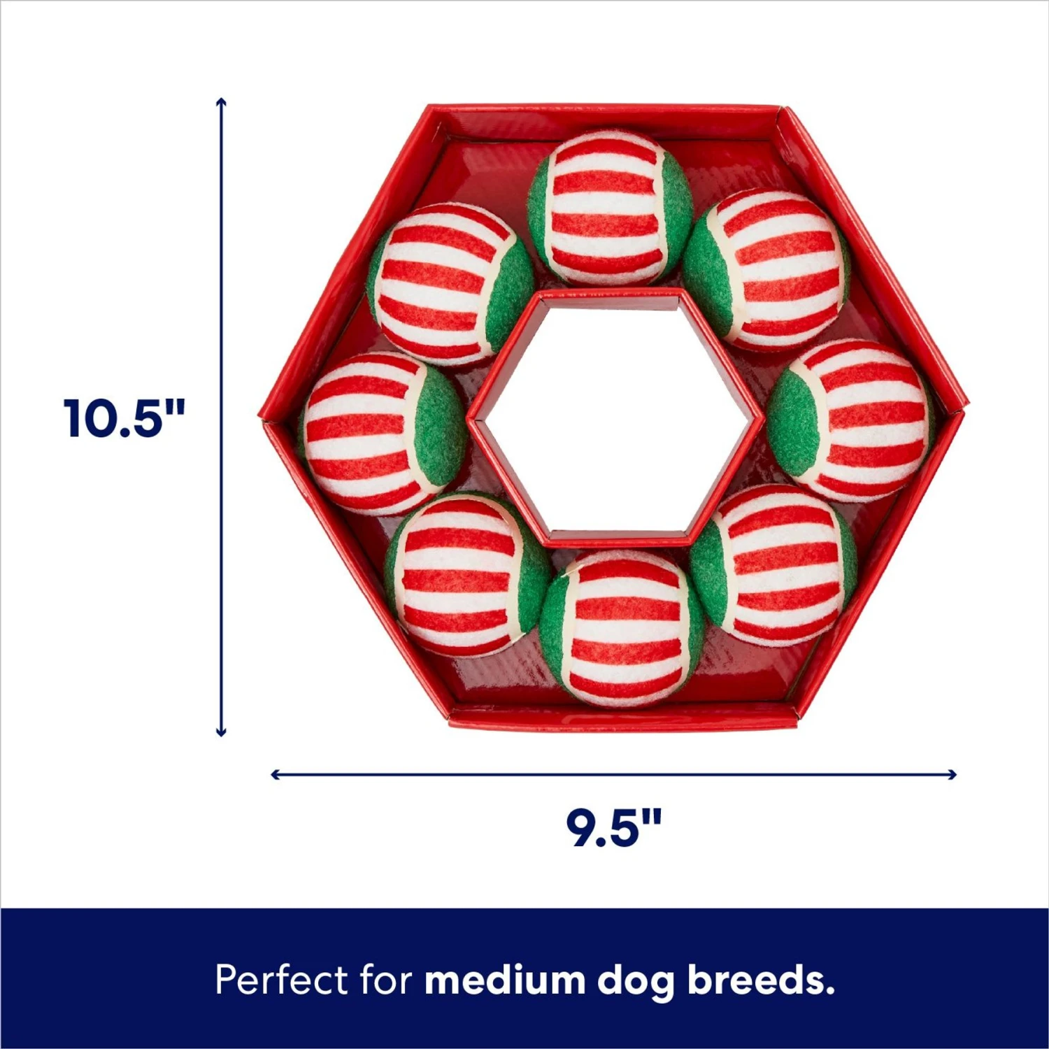 Frisco Holiday Wreath Fetch Squeaky Tennis Ball Dog Toy 4 Frisco Holiday Wreath Fetch Squeaky Tennis Ball Dog Toy - Image 2