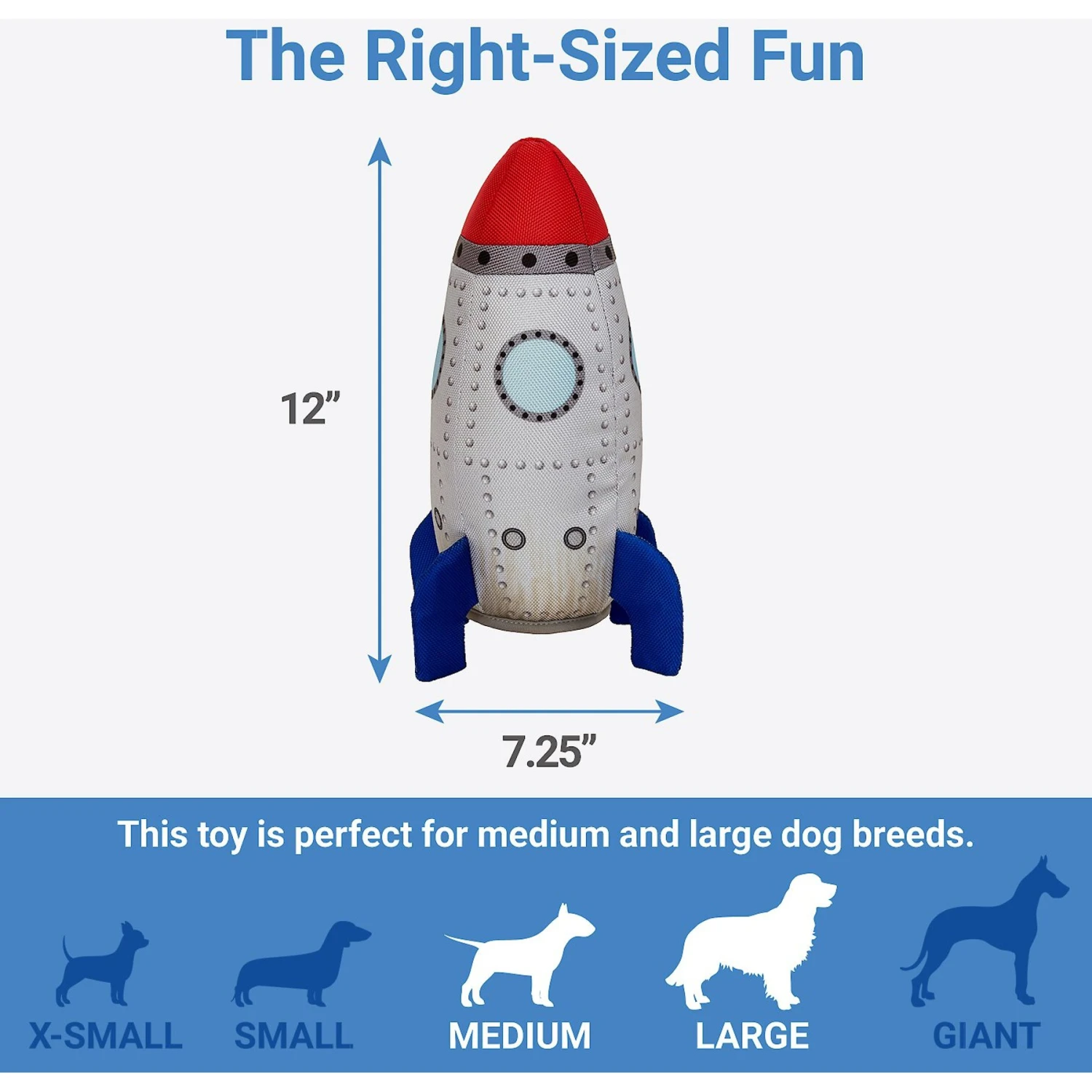 Frisco Ballistic Nylon Plush Squeaky Rocket Ship Dog Toy 4 Frisco Ballistic Nylon Plush Squeaky Rocket Ship Dog Toy - Image 2