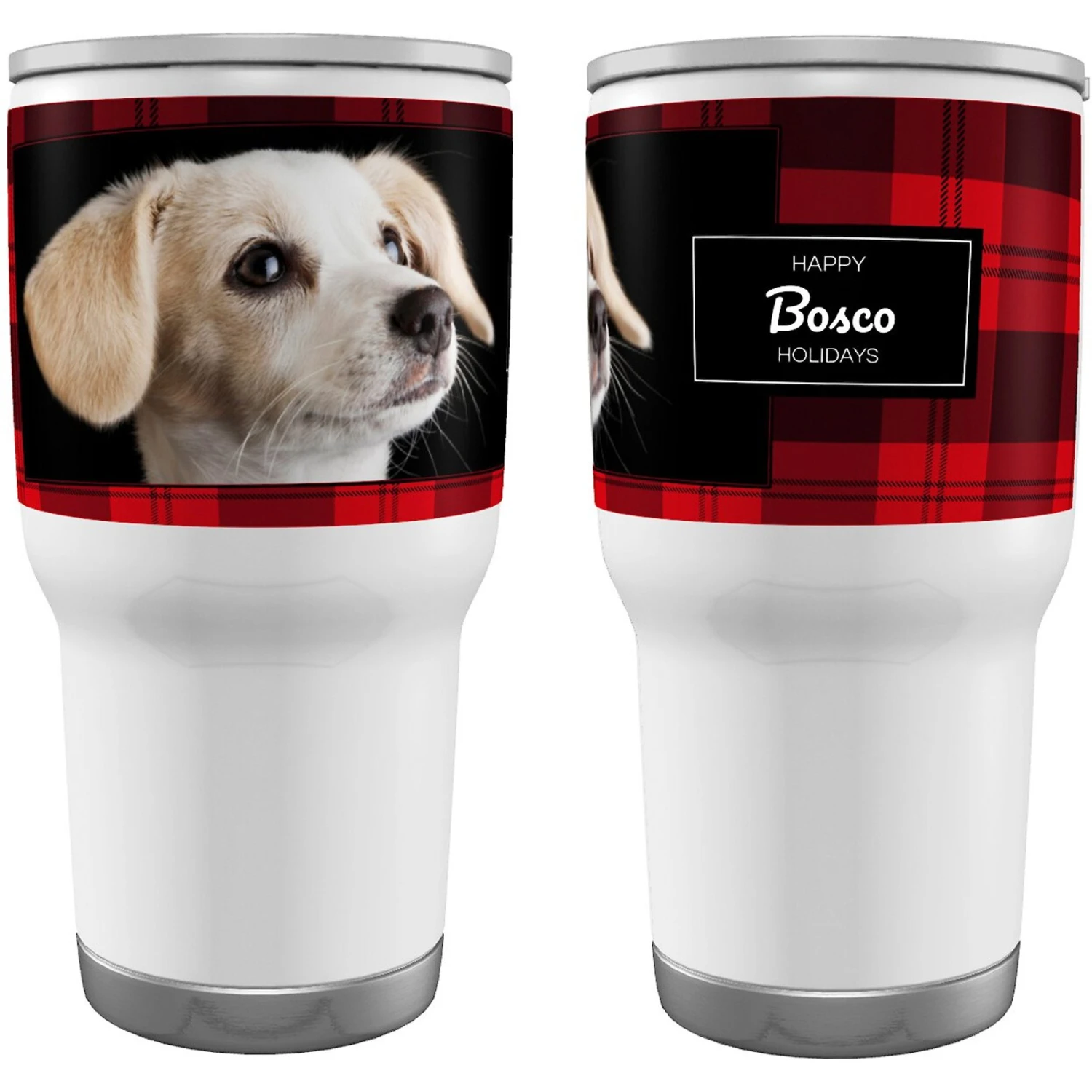 Frisco Double Walled Red Plaid Personalized Tumbler, 30-oz Cup 3 Frisco Double Walled Red Plaid Personalized Tumbler, 30-oz Cup