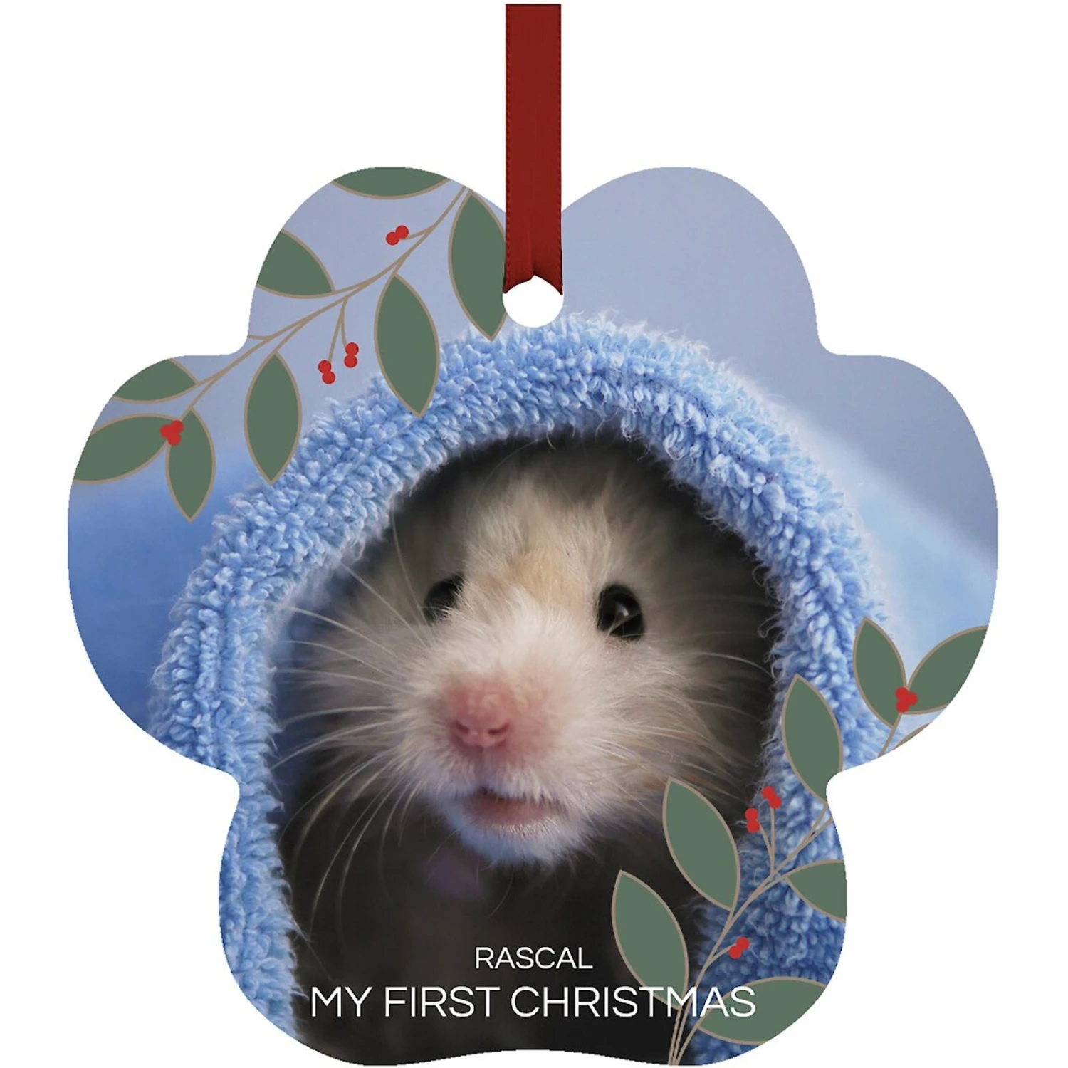 Frisco "My First Christmas" Paw Shape Metal Personalized Dog & Cat Holiday Ornament 2 Frisco "My First Christmas" Paw Shape Metal Personalized Dog & Cat Holiday Ornament