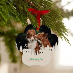 Frisco Winter Town Paw Shape Metal Personalized Dog & Cat Holiday Ornament -Frisco 249379 PT2. AC SS1800 V1608347252