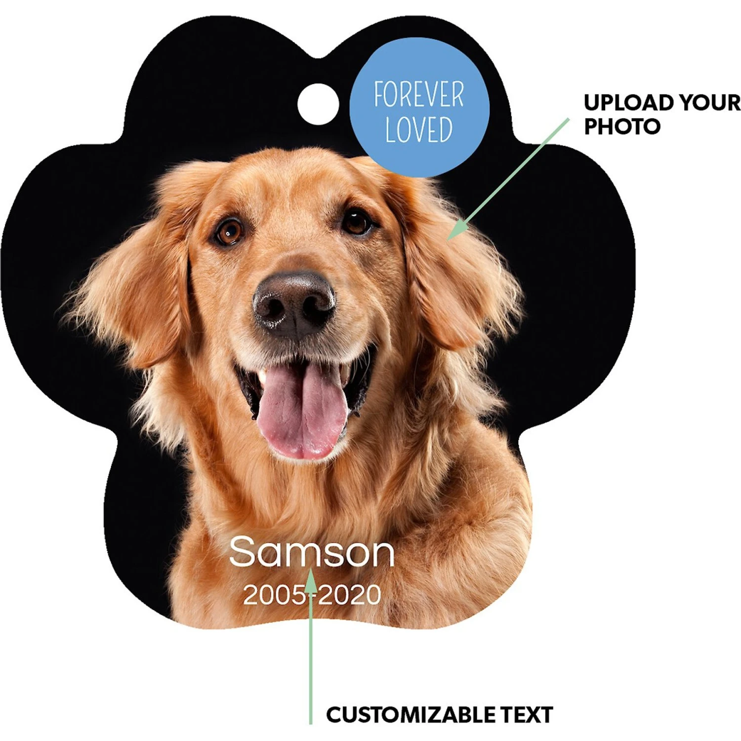 Frisco "Forever Loved" Paw Shape Metal Personalized Dog & Cat Holiday Ornament 3 Frisco "Forever Loved" Paw Shape Metal Personalized Dog & Cat Holiday Ornament - Image 2