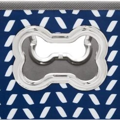 Frisco Rectangle Collapsible Pet Toy Storage Bin, Navy Herringbone -Frisco 250574 PT4. AC SS1800 V1613772691