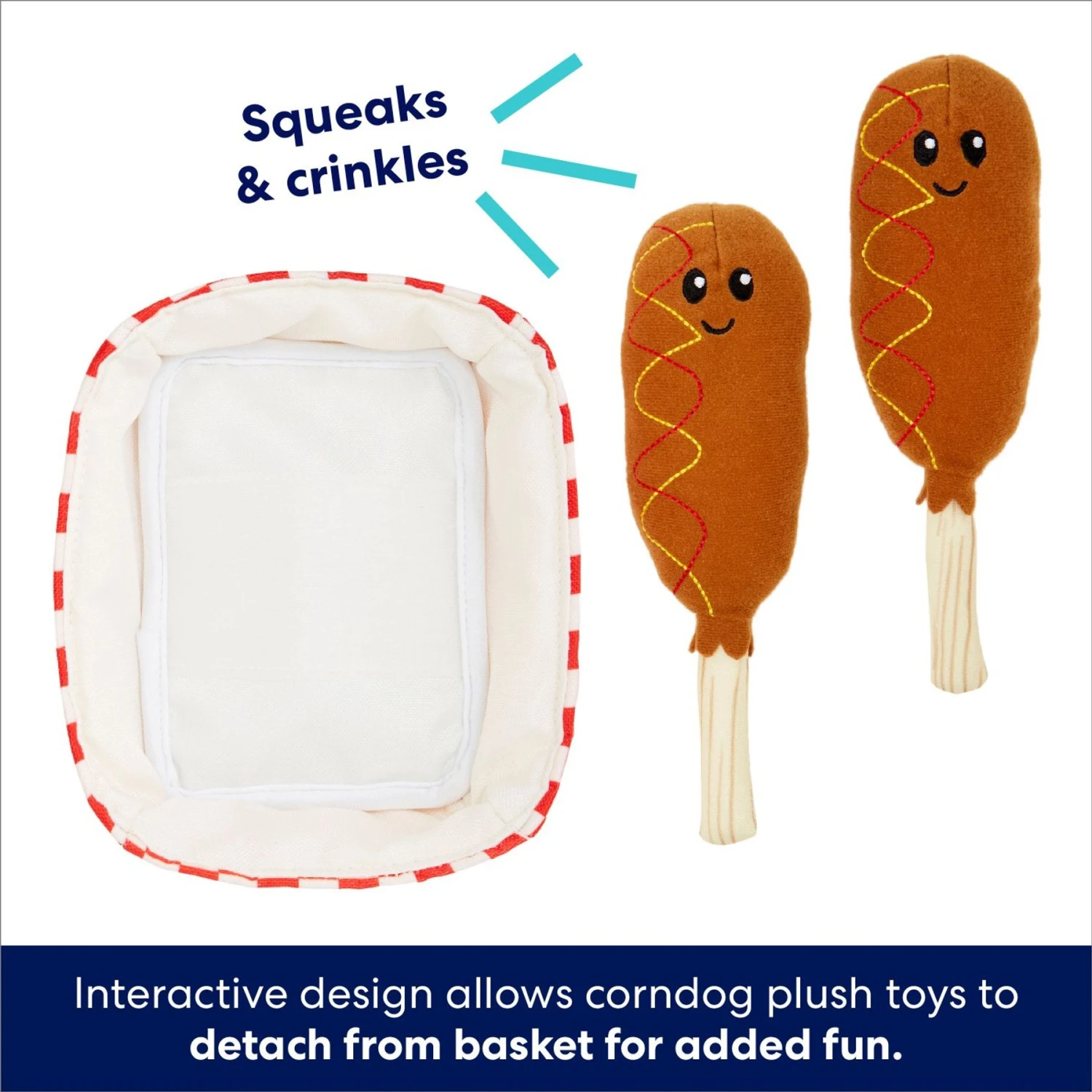 Frisco Corndog Interactive Plush Squeaky Dog Toy 5 Frisco Corndog Interactive Plush Squeaky Dog Toy - Image 3