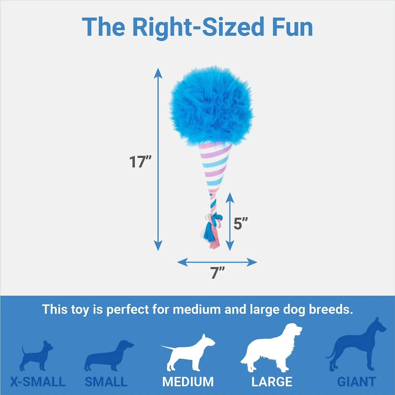 Frisco Baseball Cotton Candy Plush With Rope Squeaky Dog Toy 4 Frisco Baseball Cotton Candy Plush With Rope Squeaky Dog Toy - Image 2