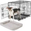 Frisco Fold & Carry Double Door Collapsible Wire Dog Crate & Frisco Gray Basket Weave Dog Crate Mat -Frisco 255477 MAIN. AC SS1800 V1604096520