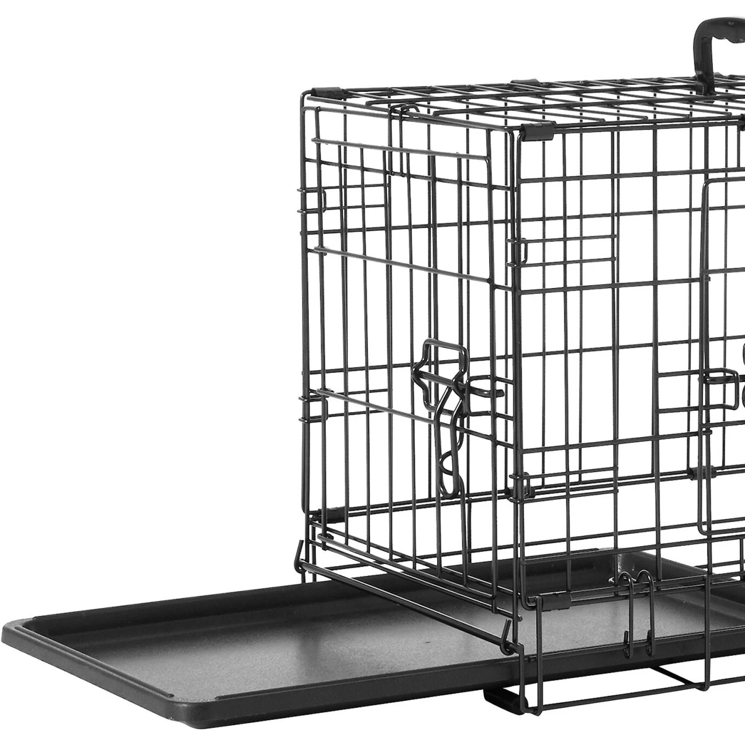 Frisco Fold & Carry Double Door Collapsible Wire Dog Crate & Frisco Gray Basket Weave Dog Crate Mat 3 Frisco Fold & Carry Double Door Collapsible Wire Dog Crate & Frisco Gray Basket Weave Dog Crate Mat - Image 2