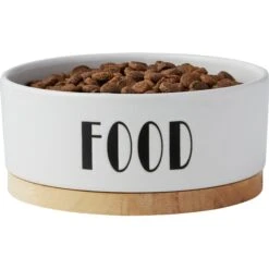 Frisco Ceramic Food Dog & Cat Bowl With Wood Base 10 Frisco Ceramic Food Dog & Cat Bowl With Wood Base -Frisco 256043 PT4. AC SS1800 V1615311744
