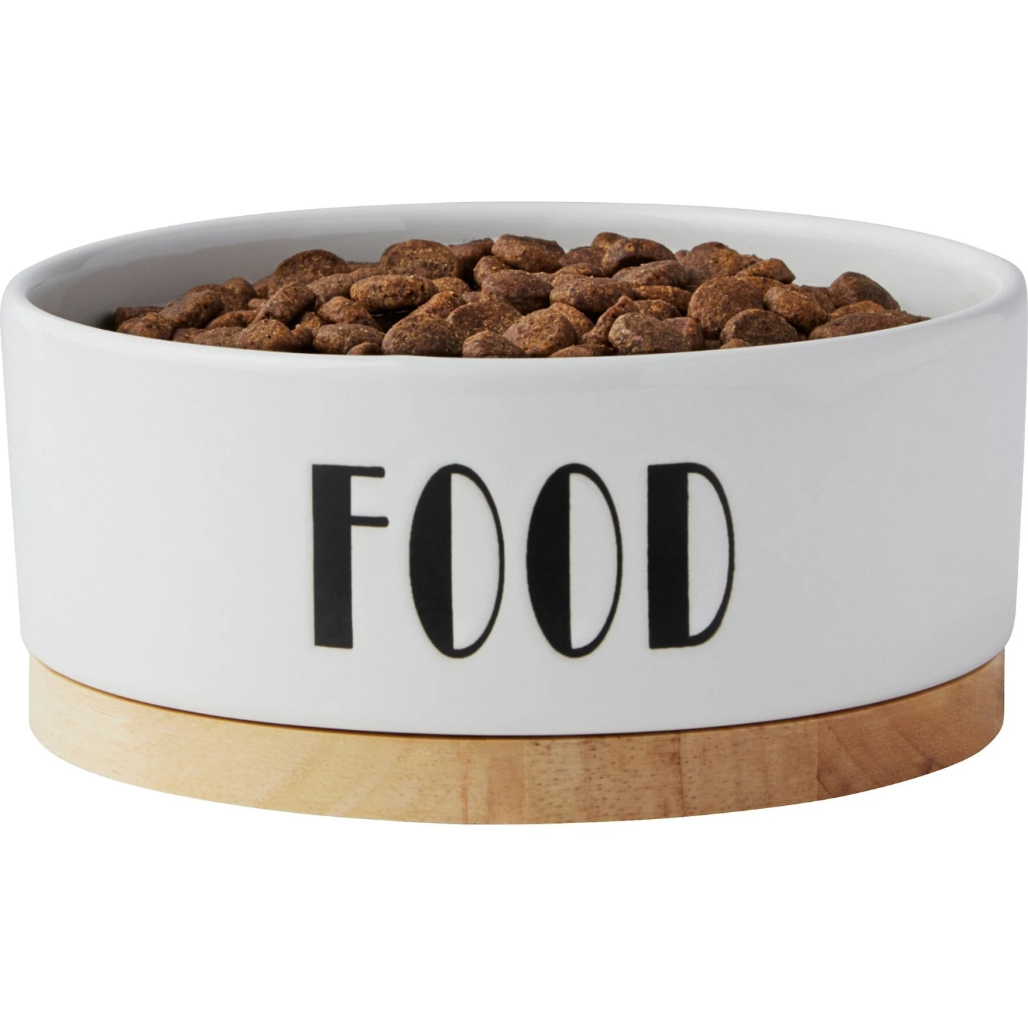 Frisco Ceramic Food Dog & Cat Bowl With Wood Base 5 Frisco Ceramic Food Dog & Cat Bowl With Wood Base - Image 3