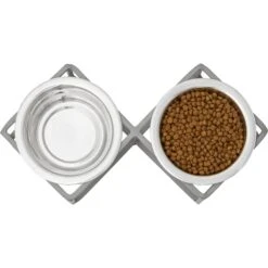 Frisco Elevated Diamond Stainless Steel Double Diner Dog & Cat Bowl 12 Frisco Elevated Diamond Stainless Steel Double Diner Dog & Cat Bowl -Frisco 257147 PT3. AC SS1800 V1612367490
