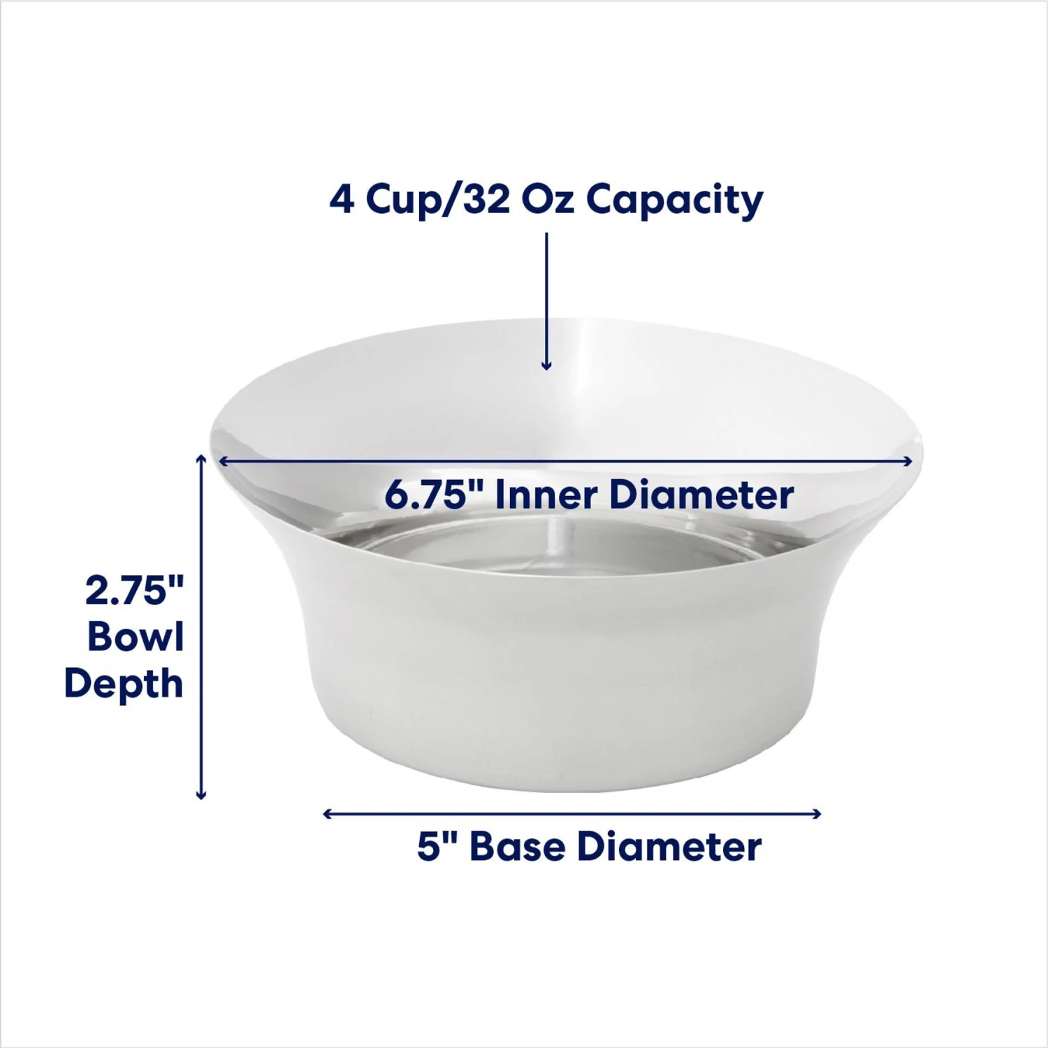 Frisco Flare Non-Skid Stainless Steel Dog & Cat Bowl 4 Frisco Flare Non-Skid Stainless Steel Dog & Cat Bowl - Image 2