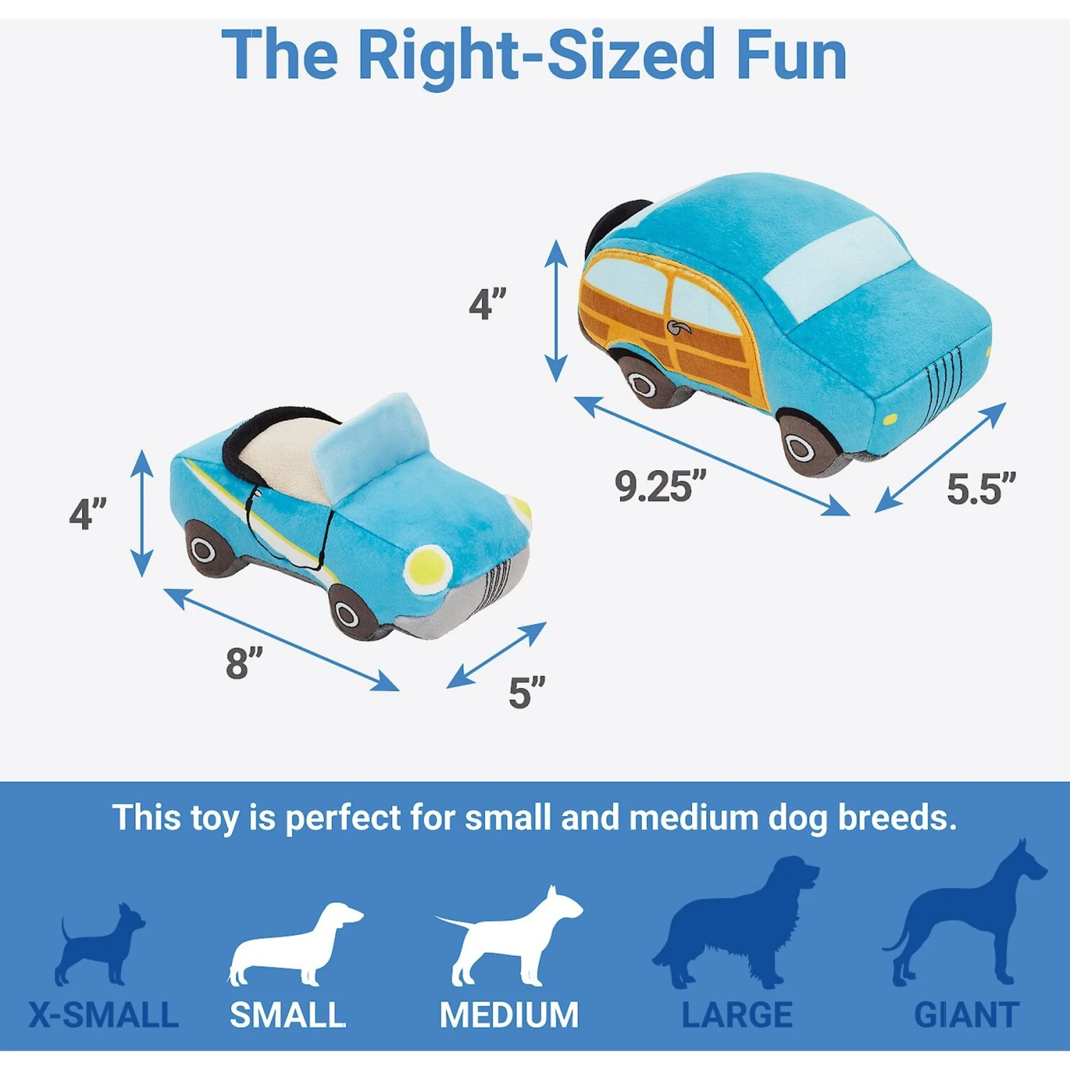 Frisco Road Trip Cruisers Plush Squeaky Dog Toy, 2 Count 4 Frisco Road Trip Cruisers Plush Squeaky Dog Toy, 2 Count - Image 2