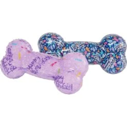 Frisco Birthday TPR Fetch Bone Squeaky Dog Toy