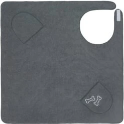 Frisco Embroidered Pawprint Microfiber Dog Bath Cape Towel