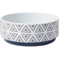 Frisco Geometric Triangles Non-skid Ceramic Dog & Cat Bowl