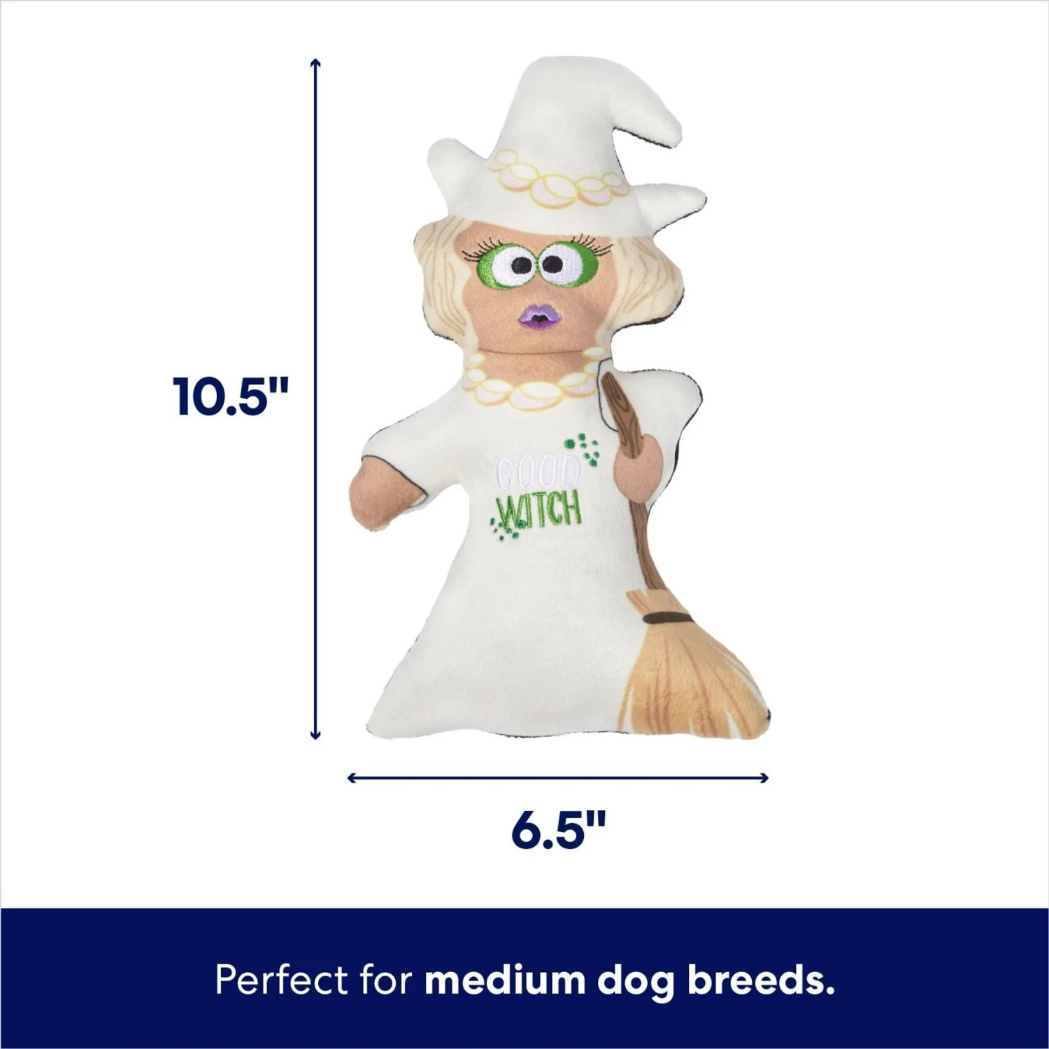 Frisco Halloween Good Witch, Bad Witch Reversible Plush Squeaky Dog Toy 4 Frisco Halloween Good Witch, Bad Witch Reversible Plush Squeaky Dog Toy - Image 2