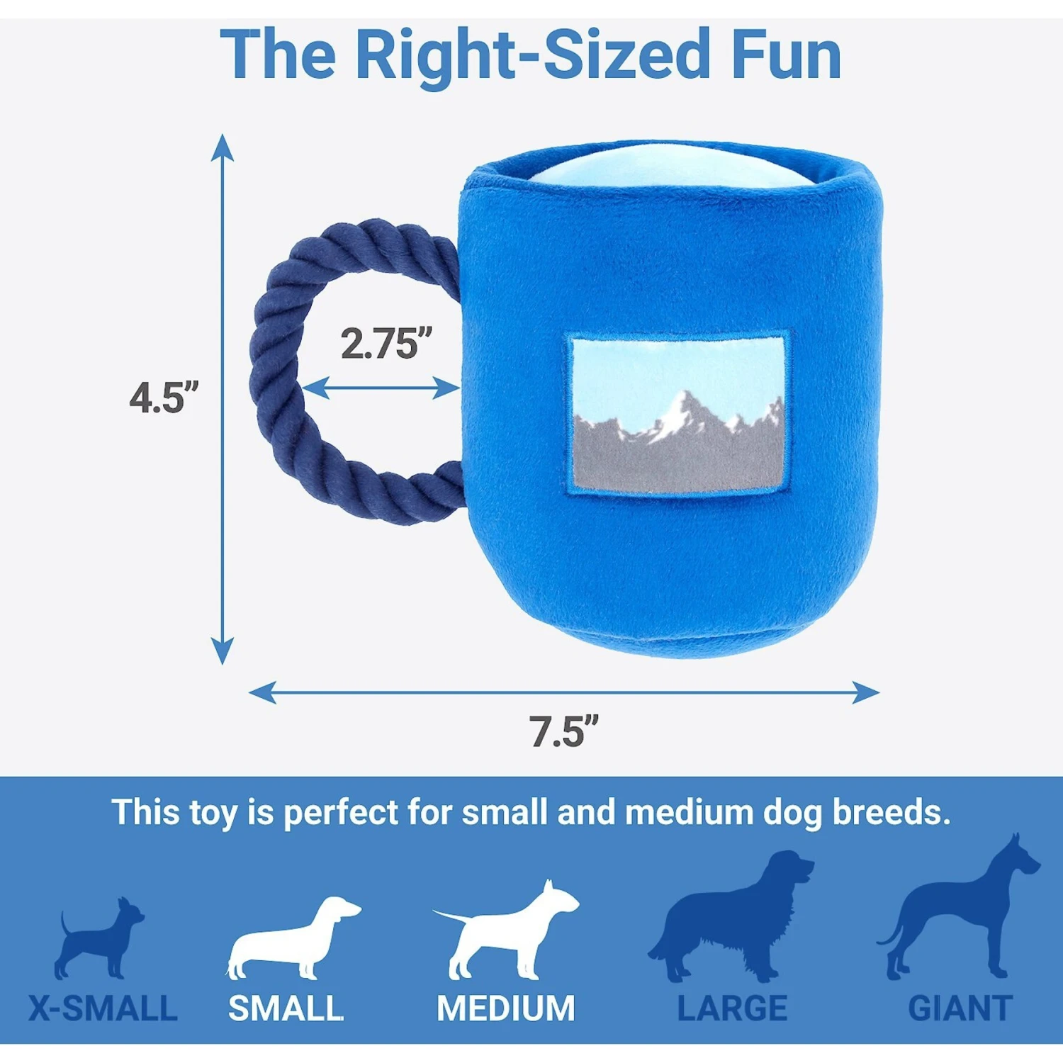 Frisco Camping Mug Plush With Rope Squeaky Dog Toy 4 Frisco Camping Mug Plush With Rope Squeaky Dog Toy - Image 2