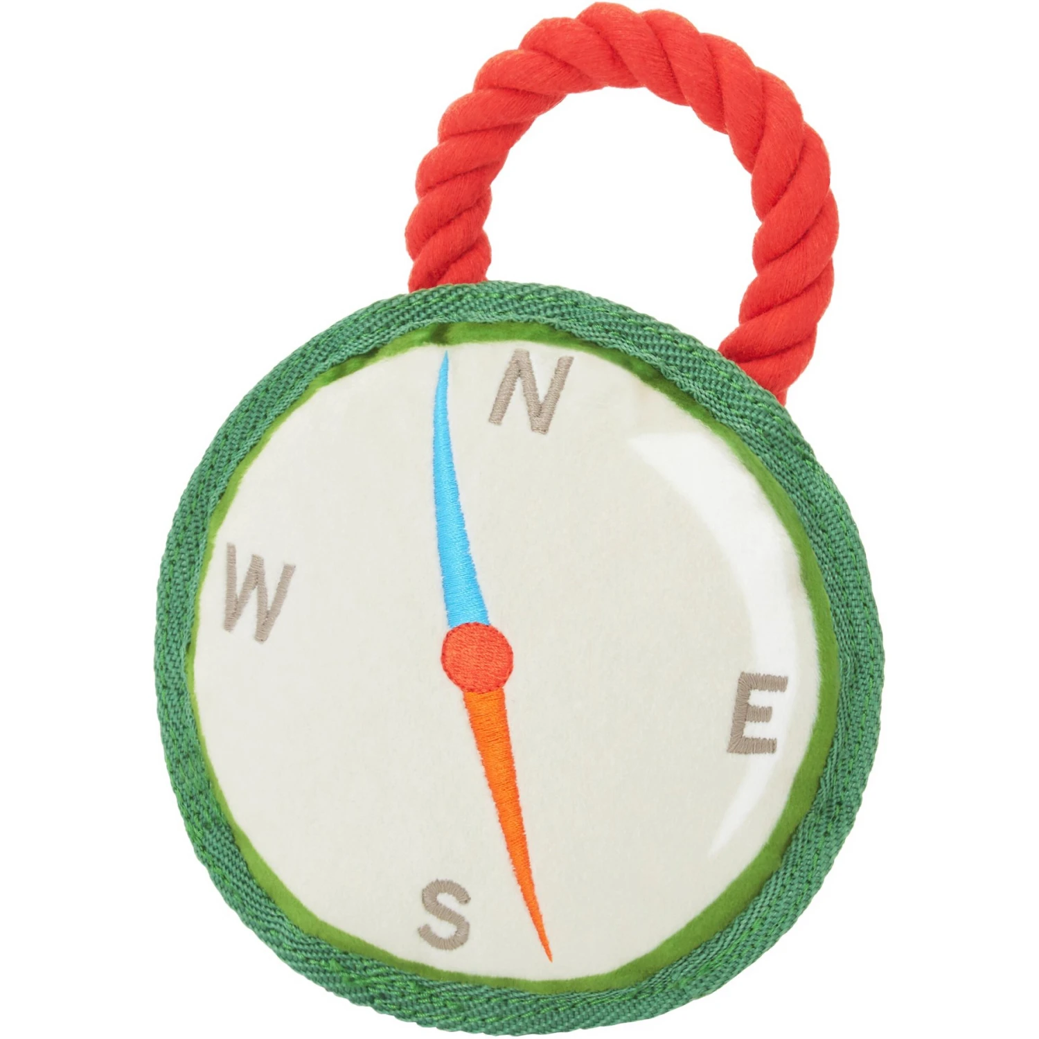 Frisco Camping Compass Plush With Rope Squeaky Dog Toy 3 Frisco Camping Compass Plush With Rope Squeaky Dog Toy