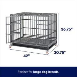 Frisco Ultimate Foldable & Stackable Heavy Duty Steel Metal Single Door Dog Crate -Frisco 280395 PT1. AC SS1800 V1635514430