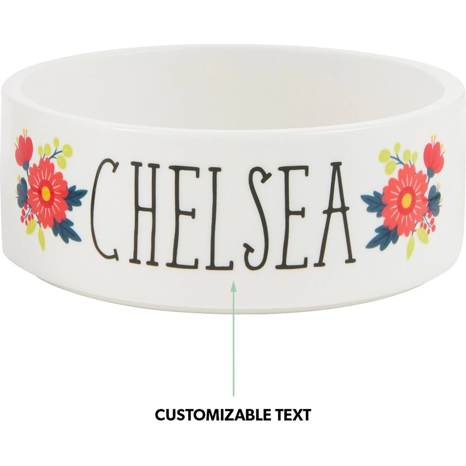 Frisco Flower Ceramic Personalized Dog Bowl 9 Frisco Flower Ceramic Personalized Dog Bowl - Image 7