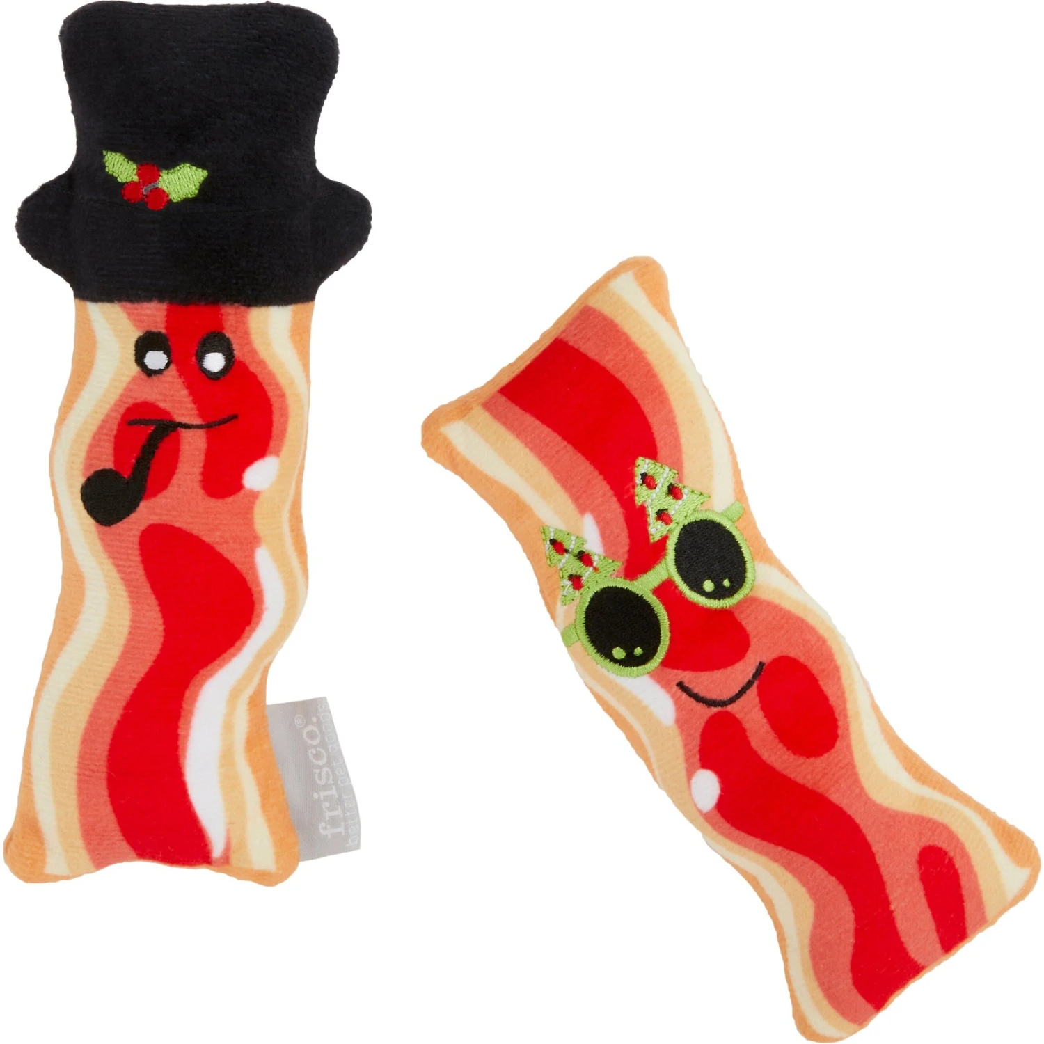 Frisco Holiday Bacon Plush Squeaky Dog Toy, 2 Count 3 Frisco Holiday Bacon Plush Squeaky Dog Toy, 2 Count