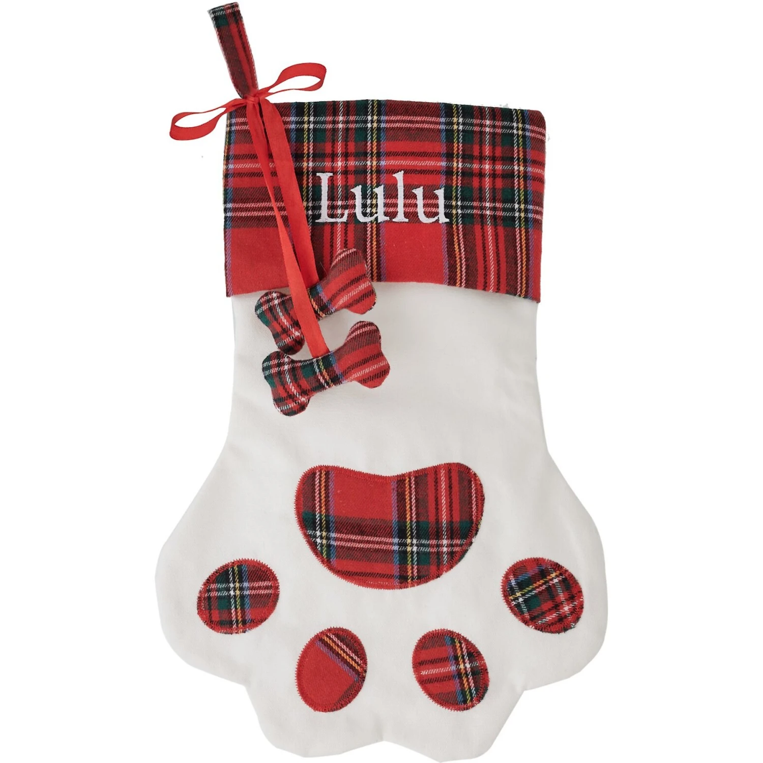 Frisco Paw Personalized Plaid Dog & Cat Stocking 3 Frisco Paw Personalized Plaid Dog & Cat Stocking