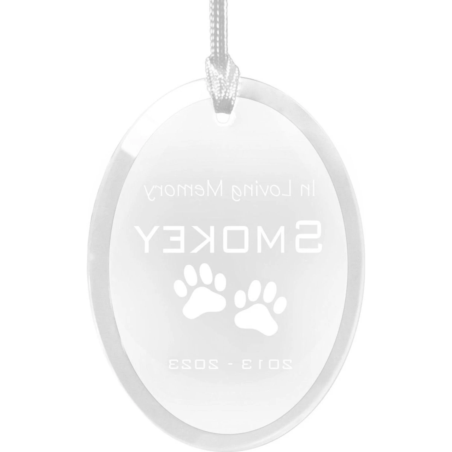 Frisco "In Loving Memory" Paw Glass Personalized Ornament 6 Frisco "In Loving Memory" Paw Glass Personalized Ornament - Image 4