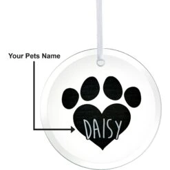 Frisco Paw Glass Personalized Ornament -Frisco 295083 PT4. AC SS1800 V1630332114