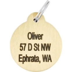 Frisco Brass Personalized Dog & Cat ID Tag, Round -Frisco 296194 PT4. AC SS1800 V1628186570