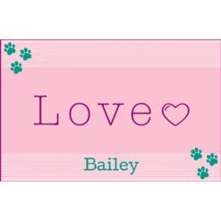 Frisco Love Cutout Personalized Dog & Cat Placemat -Frisco 299558 PT2. AC SS1800 V1636048343