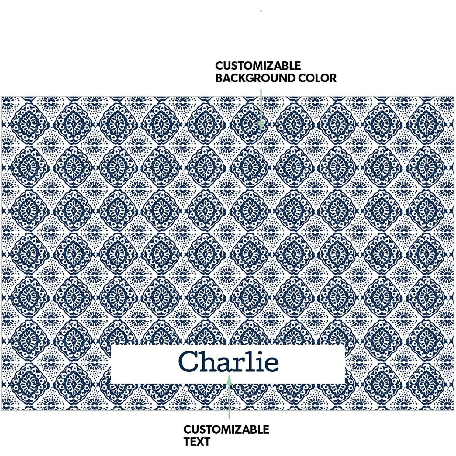 Frisco Boho Damask Personalized Dog & Cat Placemat 4 Frisco Boho Damask Personalized Dog & Cat Placemat - Image 2