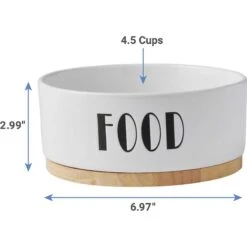 Frisco Ceramic Water Dog & Cat Bowl With Wood Base & Frisco Ceramic Food Dog & Cat Bowl With Wood Base -Frisco 302424 PT6. AC SS1800 V1623067055