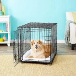 Frisco Fold & Carry Single Door Collapsible Wire Dog Crate & Frisco Premium Extra Large Printed Dog Training & Potty Pads -Frisco 303438 PT4. AC SS1800 V1623088347