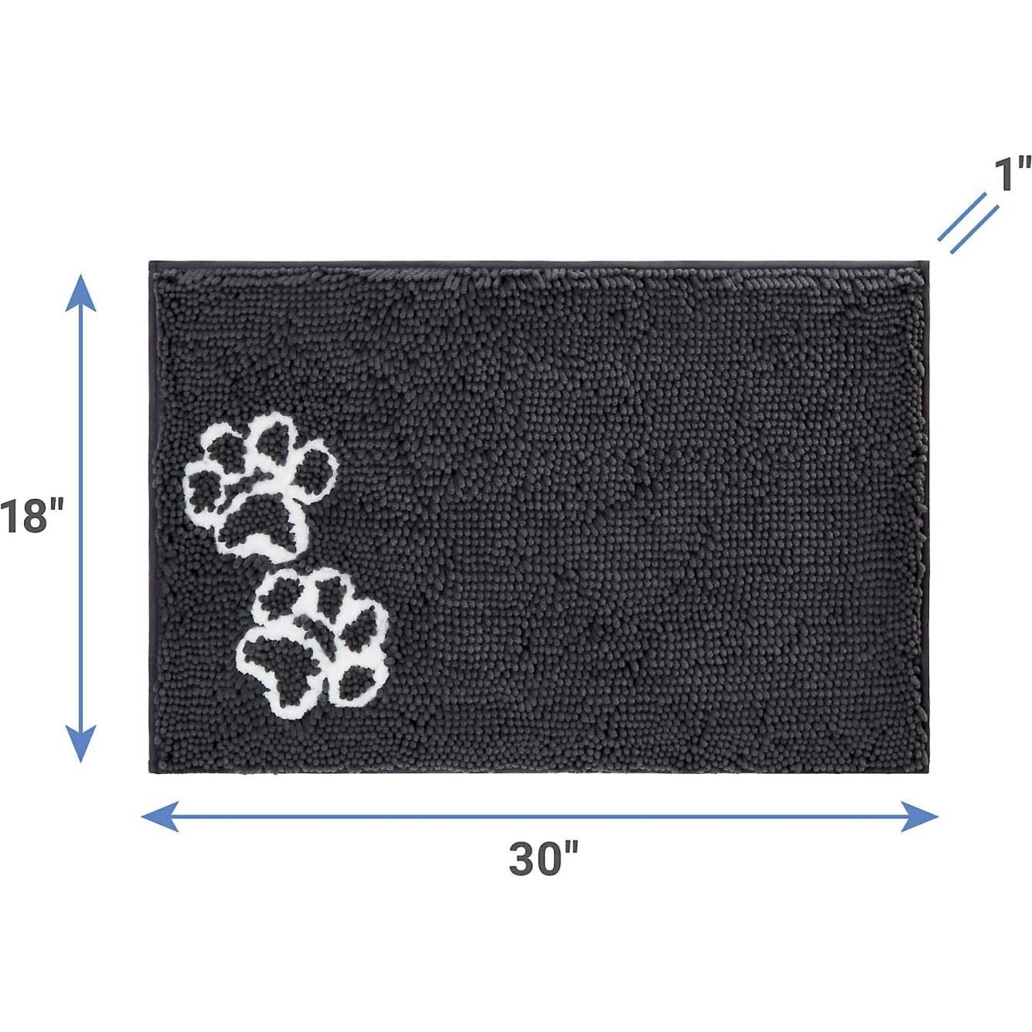 Frisco Microfiber Chenille Shammy Towel & Frisco Microfiber Chenille Paw Print Dog & Cat Mat, Dark Gray 9 Frisco Microfiber Chenille Shammy Towel & Frisco Microfiber Chenille Paw Print Dog & Cat Mat, Dark Gray - Image 7