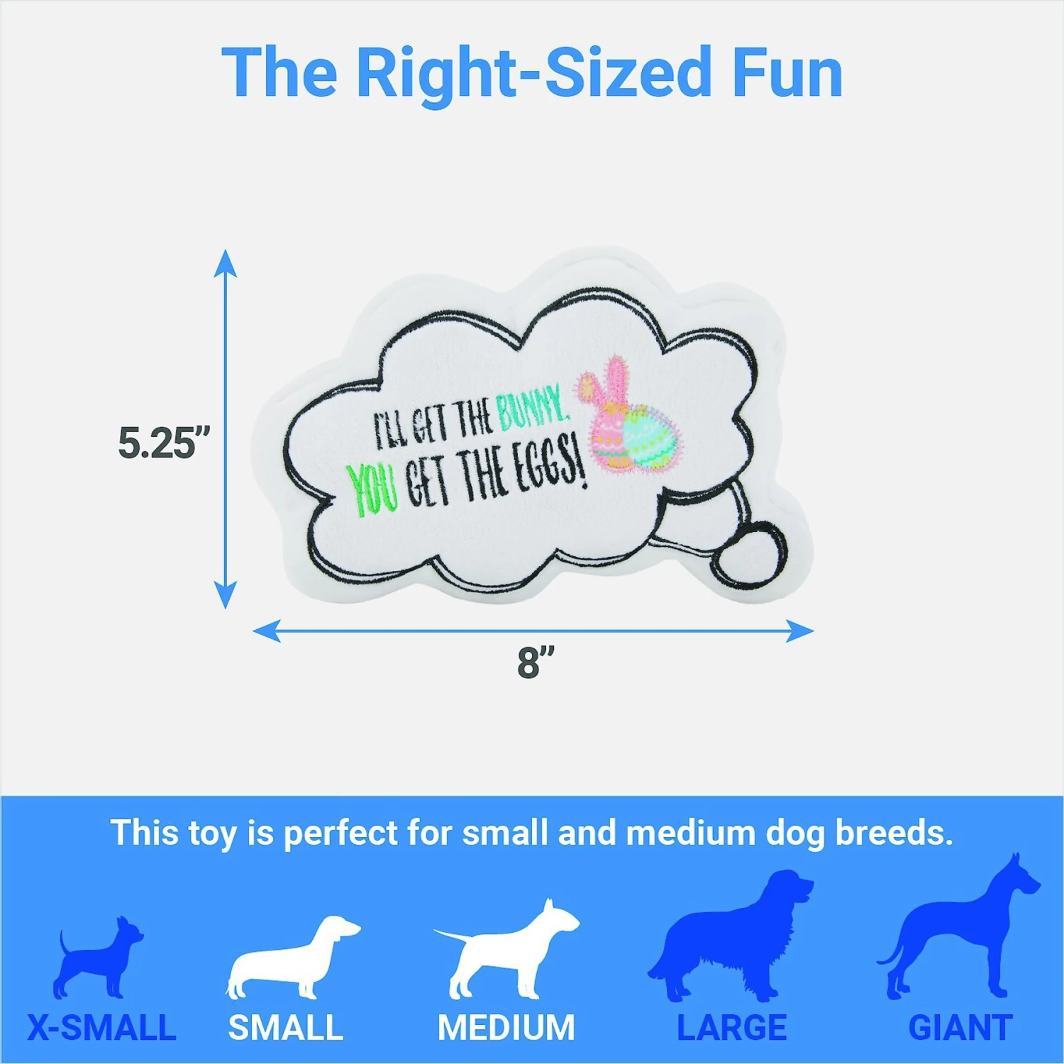 Frisco Easter Message Bubble Plush Squeaky Dog Toy 4 Frisco Easter Message Bubble Plush Squeaky Dog Toy - Image 2